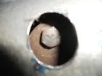Shifter lever bolt drilled hole.webp
