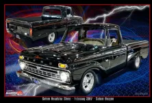 Black 66 Ford F-100 PU Mike Starck poster flat 12x8.webp