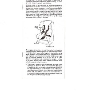 Child Restraint Supplement