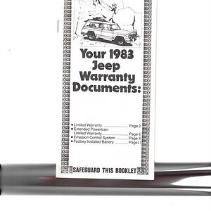 Your 1983 Jeep Warranty Documents