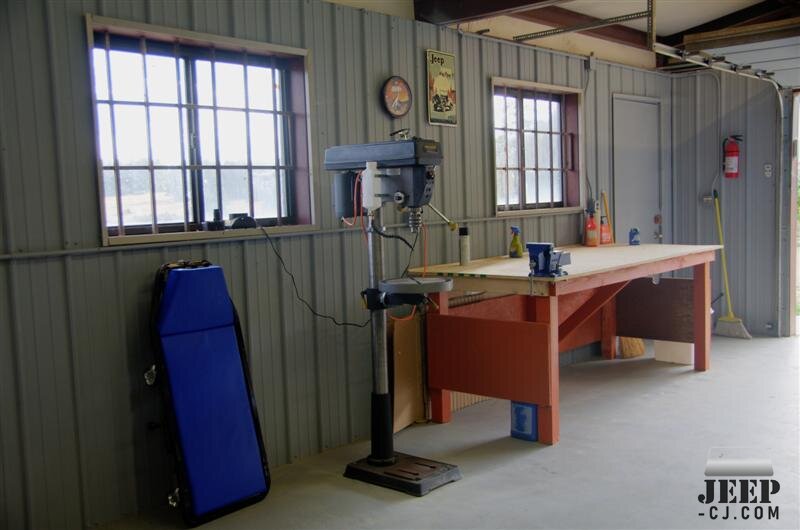 Bench And Drill Press In My Garage