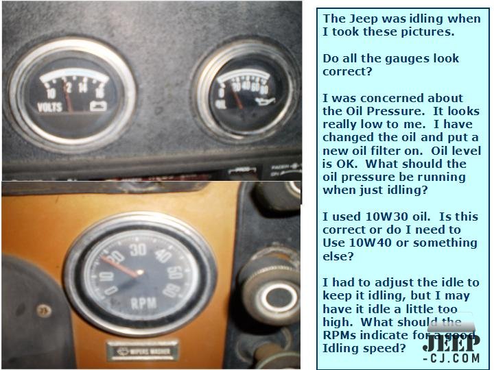 Jeep Gauges While Idling